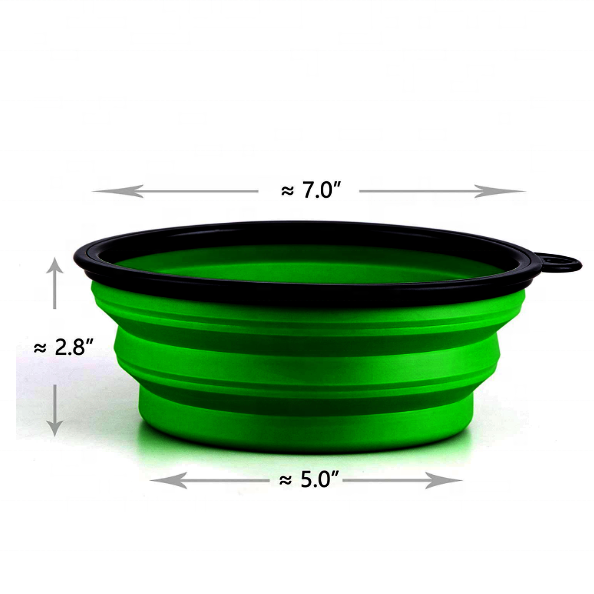 Cuenco port&aacute;til de silicona para mascotas de 5,0 pulgadas, plato de taza de viaje con alimentaci&oacute;n de agua expandible plegable para mascotas, perros y gatos, 1000ml