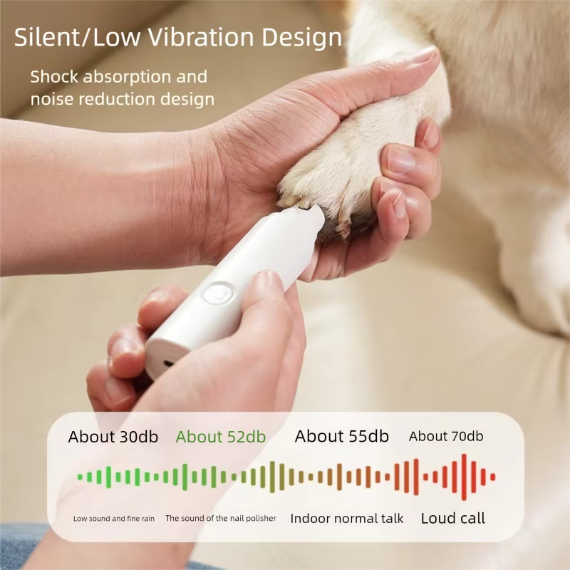 Cortau&ntilde;as el&eacute;ctrico port&aacute;til recargable profesional silencioso para gatos, amoladora de u&ntilde;as para perros y mascotas con luz Led