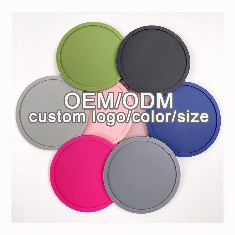 Sous-verres de tasse de barre en caoutchouc de Silicone personnalis&eacute;s, tapis de tasse de boisson Durable et r&eacute;sistant &agrave; la chaleur, tapis isolant pour boissons de cuisine