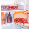 Bolsa de almacenamiento de alimentos de silicona, recipiente de almacenamiento reutilizable a prueba de fugas, respetuoso con el medio ambiente, sin BPA, venta al por mayor