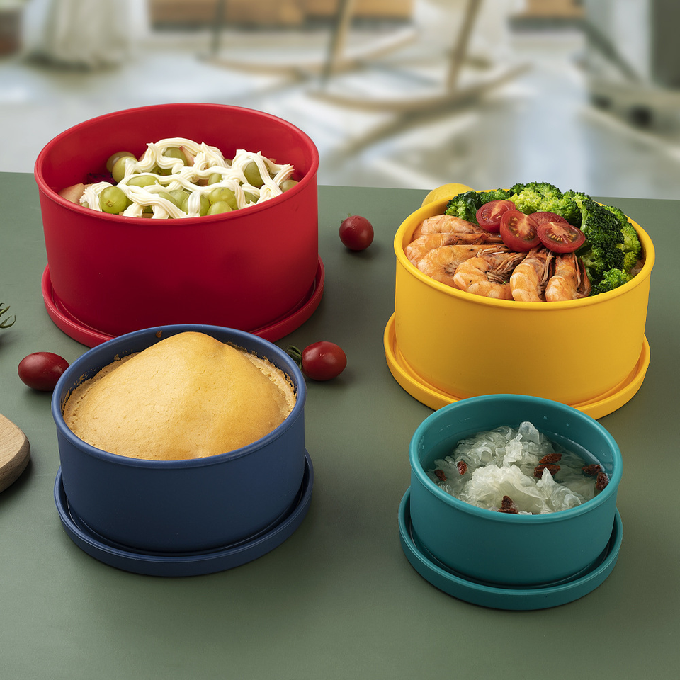 Bo&icirc;te &agrave; Bento en Silicone de qualit&eacute; alimentaire, Logo personnalis&eacute; sans Bpa, conteneur de stockage des aliments pour enfants, salade &eacute;tanche, bo&icirc;te &agrave; Bento pour d&eacute;jeuner