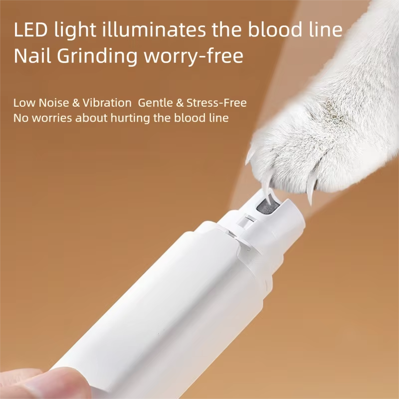 Cortau&ntilde;as el&eacute;ctrico port&aacute;til recargable profesional silencioso para gatos, amoladora de u&ntilde;as para perros y mascotas con luz Led