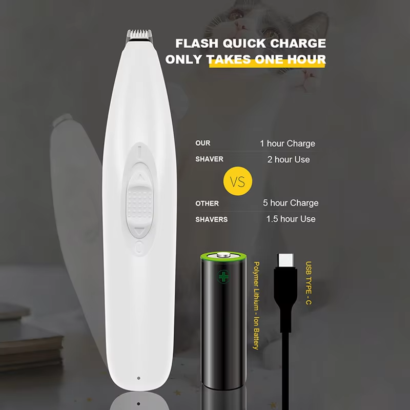 LED 가벼운 개 발 트리머 방수 저잡음 발 트리머를 가진 재충전용 개 트리머 발
