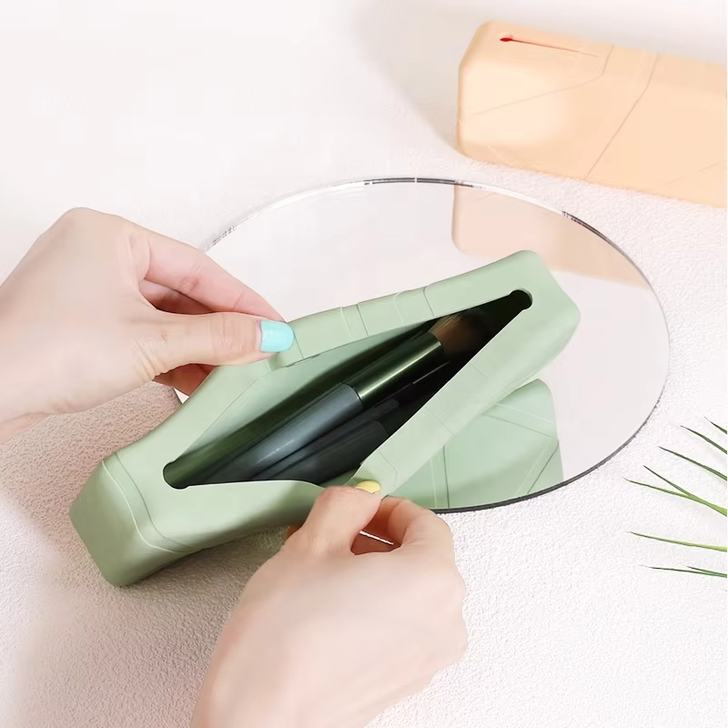 사용자 정의 로고 실리콘 케이스 다시 학교 편지지 어린이 크리 에이 티브 귀여운 Diy 실리콘 저장 가방