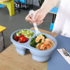 Contenedor de almacenamiento port&aacute;til de la categor&iacute;a alimenticia del silic&oacute;n sin BPA de la fiambrera Bento para ni&ntilde;os con 2 compartimentos