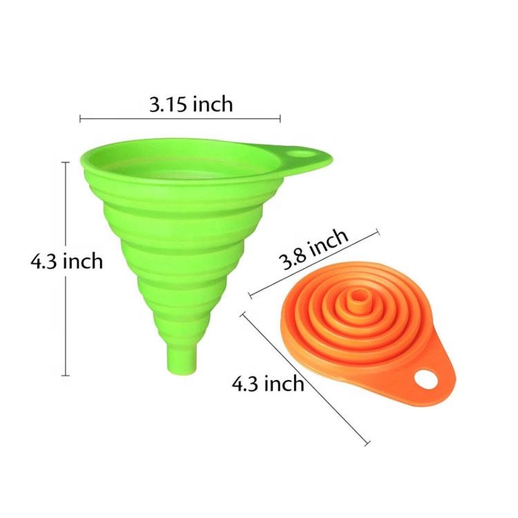 100% 食品グレードのシリコーン折りたたみ式大型漏斗液体移送用折りたたみ式キッチン漏斗