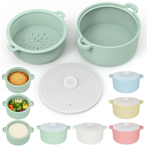 Vaporizador de silicona para microondas, recipiente seguro para horno, vaporizador de alimentos para verduras