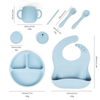 Nouveaut&eacute;s personnalis&eacute; sans BPA enfants ensemble de vaisselle b&eacute;b&eacute; bavoir enfant en bas &acirc;ge assiettes bols Silicone Sippy tasse Silicone b&eacute;b&eacute; Kit d'alimentation