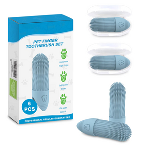 Wellfine – brosse &agrave; dents en Silicone de qualit&eacute; alimentaire pour chien, s'adapte &agrave; la plupart des doigts, brosse &agrave; doigts pour animaux de compagnie, brosse de nettoyage des dents de chien et de chat