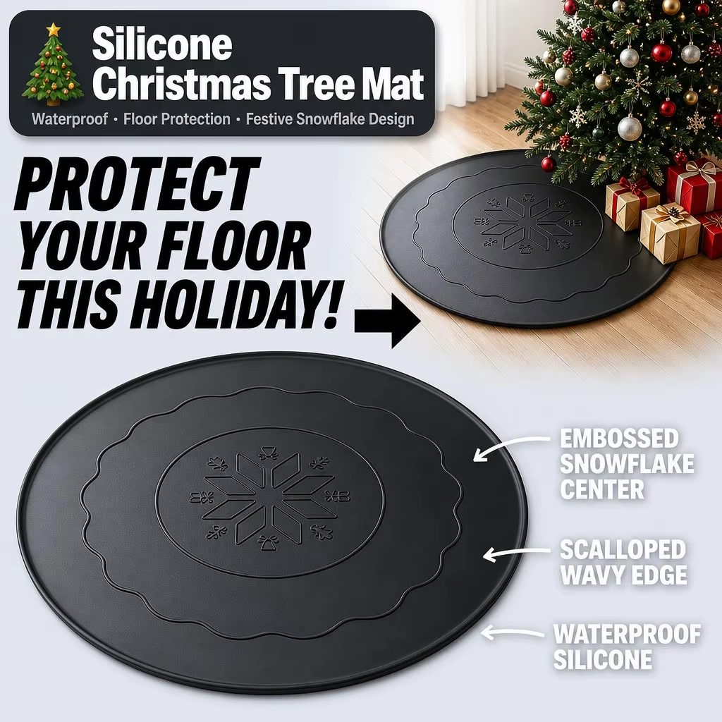 Jupe d'arbre de No&euml;l en peluche – Tapis de tablier pour couverture de base d'arbre
