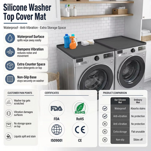 Tapis de couverture sup&eacute;rieur imperm&eacute;able avec Logo personnalis&eacute;, tapis de protection sup&eacute;rieur antid&eacute;rapant pour lave-linge et s&egrave;che-linge, tapis en Silicone