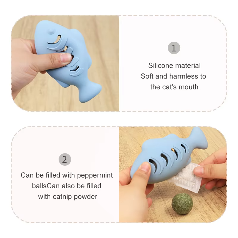 Jouet poisson en Silicone pour chats et chiens, fournitures pour animaux de compagnie, collations, jouets &agrave; la menthe, b&acirc;ton en caoutchouc, morsure heureuse, nouvel arrivage 2025