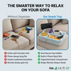 Caja de aperitivos Caddy de silicona para sof&aacute;, bandeja organizadora impermeable con taza y soporte para tel&eacute;fono para cama, asiento de coche, uso en la playa, novedad