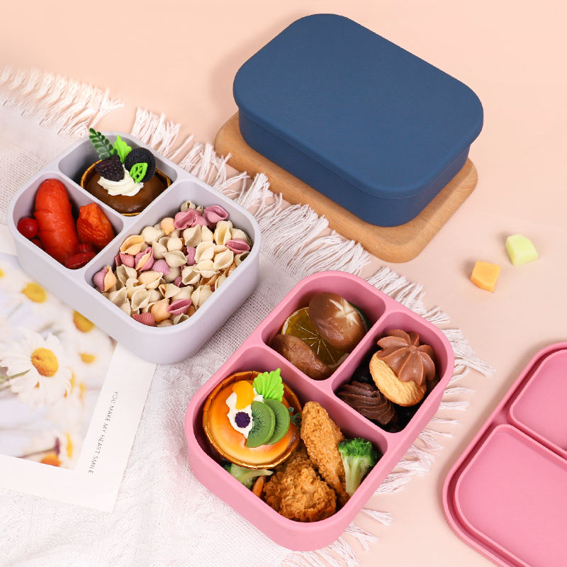 新着環境に優しい BPA フリー屋外食品収納ボックス子供シリコーン弁当ランチボックス