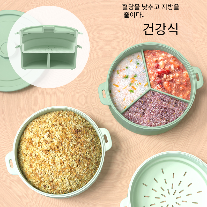 Cesta de silicona para microondas de Corea, olla de vapor para horno, cuenco seguro, olla para cocinar al vapor de verduras de calidad alimentaria