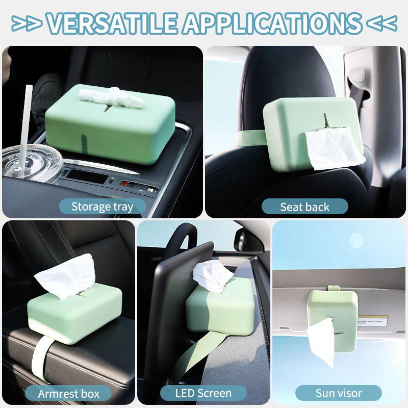 Caja de pa&ntilde;uelos de silicona multifuncional creativa personalizada para coche, caja de papel para la mayor&iacute;a de los coches, novedad