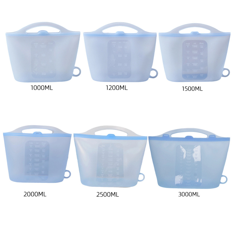 Ensemble de sacs alimentaires en Silicone r&eacute;utilisables, &eacute;cologiques, pochette debout, fermeture &eacute;clair pour le stockage des produits frais, r&eacute;frig&eacute;rateur, cong&eacute;lateur pour le stockage des collations en cuisine
