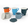 Taza de caf&eacute; reutilizable plegable del silic&oacute;n libre de BPA reutilizable del logotipo de encargo del viaje port&aacute;til del OEM del ODM con la tapa