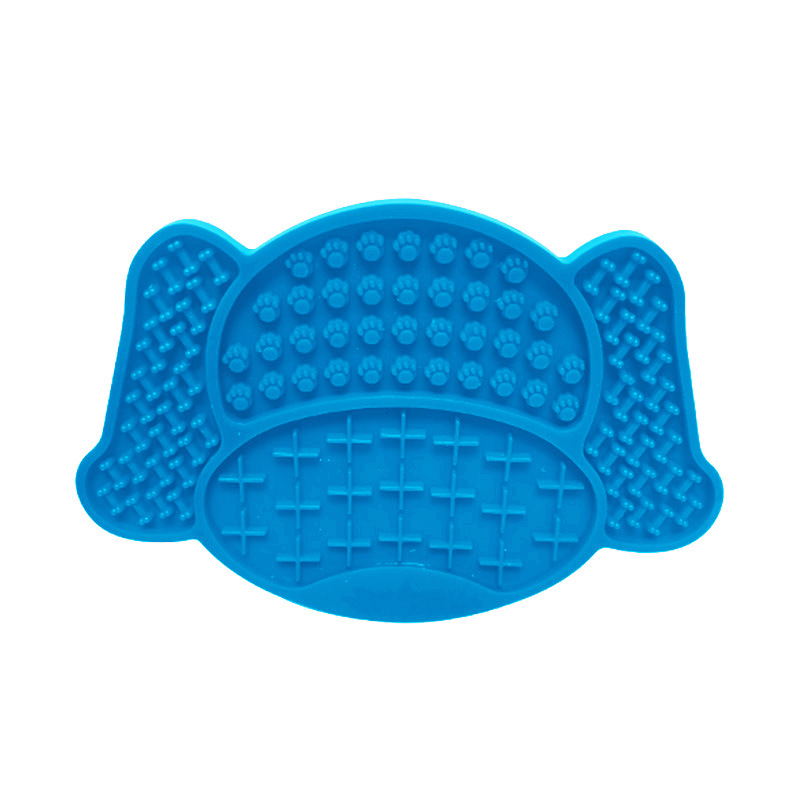 Bol moderne en Silicone pour animaux de compagnie, avec fonction automatique, Base d'aspiration &agrave; motif solide, tapis &agrave; l&eacute;chage lent pour l'hydratation de l'alimentation des chiens et des chats