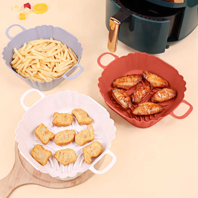 에어프라이어 실리콘 냄비 8인치 - 식품 안전 재사용 라이너