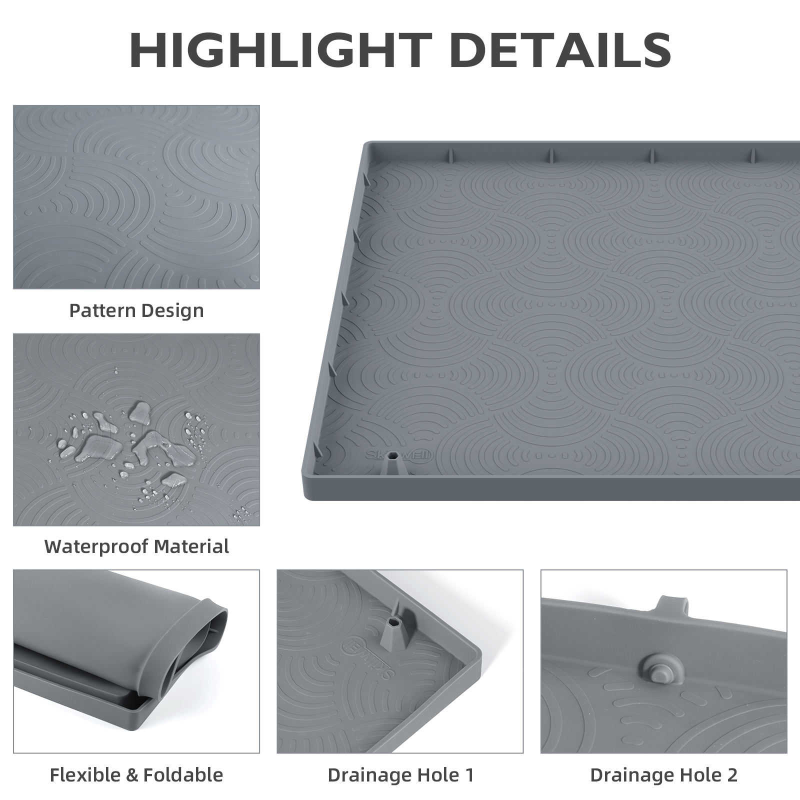 Alfombrilla impermeable de silicona debajo del fregadero para protecci&oacute;n de armarios de cocina, alfombrilla de silicona con propiedades absorbentes