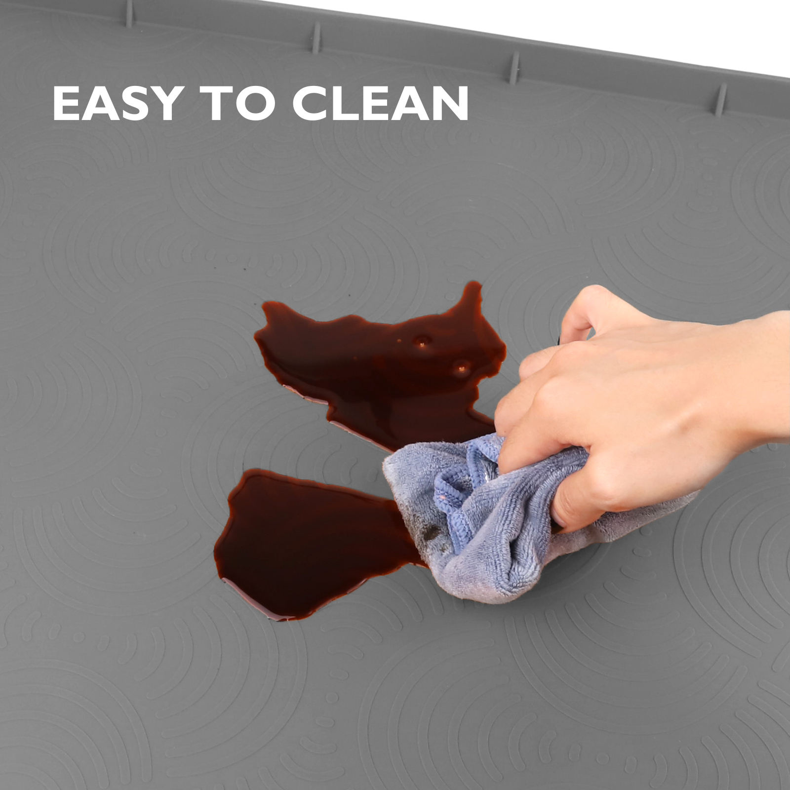 Alfombrilla impermeable de silicona debajo del fregadero para protecci&oacute;n de armarios de cocina, alfombrilla de silicona con propiedades absorbentes