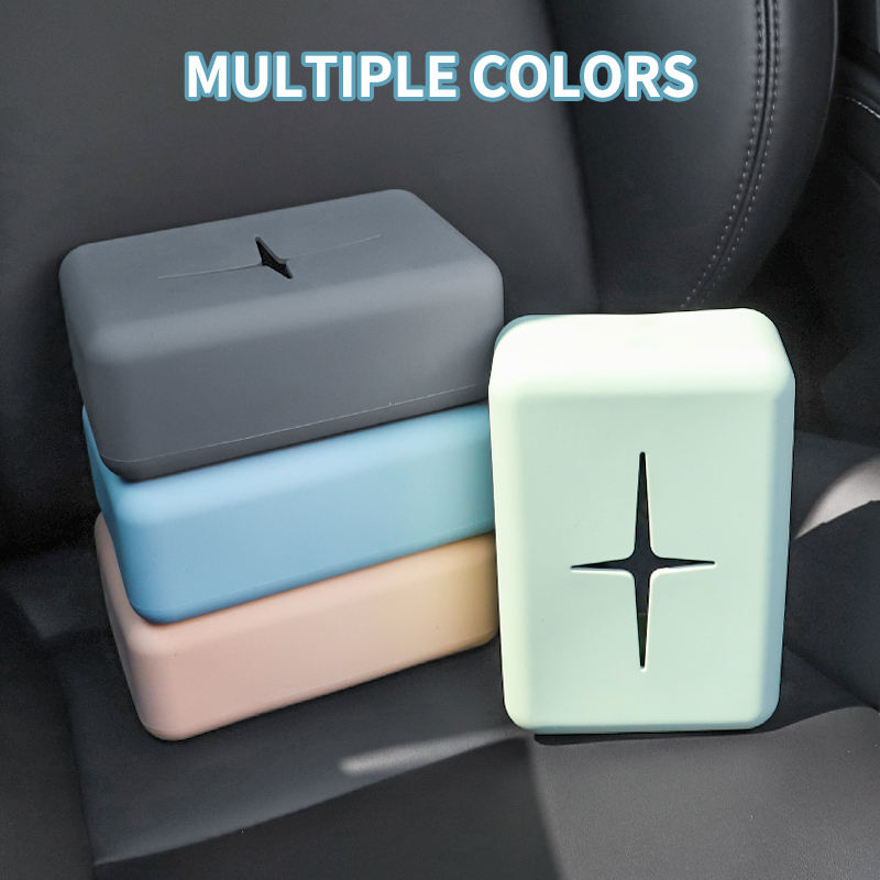 Caja de pa&ntilde;uelos de silicona multifuncional creativa personalizada para coche, caja de papel para la mayor&iacute;a de los coches, novedad