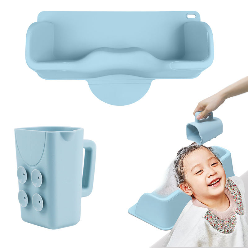 Certification CPC Tasse de rin&ccedil;age pour bain de b&eacute;b&eacute; Tasse de rin&ccedil;age en silicone de qualit&eacute; alimentaire sans d&eacute;chirure avec ventouse pour enfants