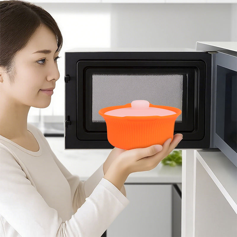 Ustensile de cuisine avec Logo personnalis&eacute;, qualit&eacute; alimentaire, cuisson s&ucirc;re, cuiseur &agrave; vapeur, four &agrave; micro-ondes, bol en Silicone, r&eacute;cipient alimentaire