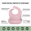 Baberos de silicona suave sin BPA para ni&ntilde;os, impermeables, impresos personalizados con cierre de bot&oacute;n, servicio OEM disponible