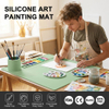 Estera de pintura al &oacute;leo de silicona para creaci&oacute;n de arte infantil con funci&oacute;n de reserva de pigmento multicuadrado