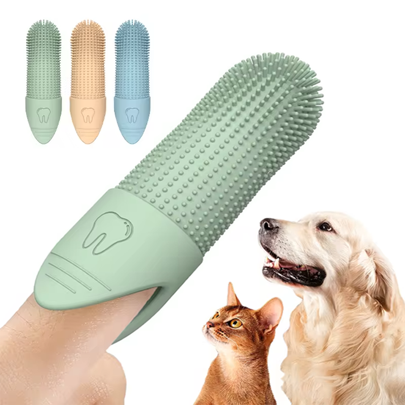 新着ペット歯ブラシ指歯ブラシ犬猫歯科クリーニングフィンガースリーブ口腔クリーニングツールペット用品