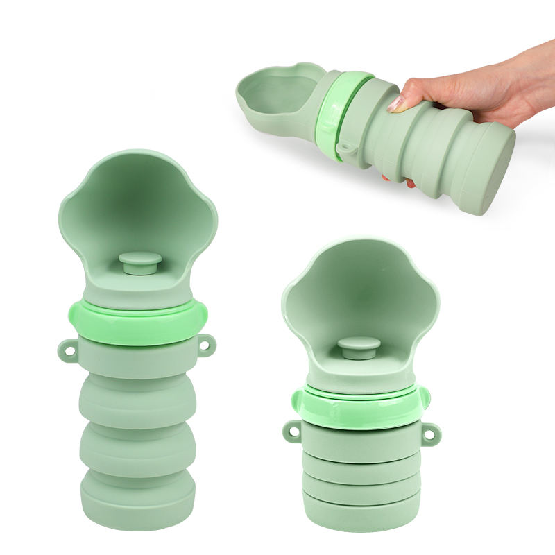 Nouveaut&eacute;s bouteille d'eau Portable de qualit&eacute; alimentaire pour animaux de compagnie moderne mangeoire pour animal domestique bouteille de boisson multifonctionnelle en Silicone pour chien