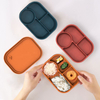 Wellfine Bpa フリー カスタム シリコーン スナック ボックス キッズ フード スナック ストレージ ボックス 学校用 こぼれない 4 コンパートメント 弁当ランチボックス