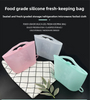 Juego de bolsas de silicona reutilizables respetuosas con el medio ambiente, bolsa con cremallera para almacenamiento fresco, frigor&iacute;fico, congelador, almacenamiento de aperitivos en la cocina