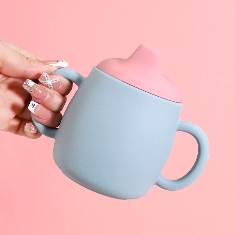 Taza irrompible para sorber de silicona sin BPA para beb&eacute;s con boquilla suave, taza de entrenamiento para ni&ntilde;os peque&ntilde;os apta para lavavajillas