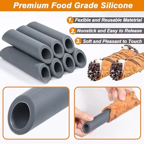 Outil de cuisson en Silicone, formes antiadh&eacute;sives, rouleau de cr&egrave;me, vis, coquille de Croissant, corne, Tube danois, moules &agrave; p&acirc;tisserie