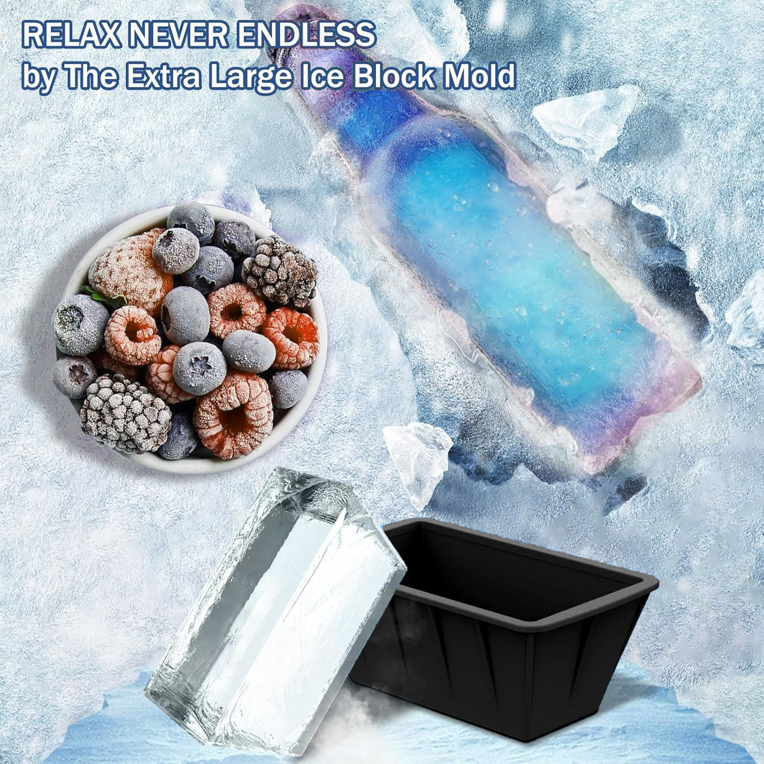 사용자 정의 재사용 가능한 실리콘 아이스 블록 금형 쉬운 릴리스 야외 캠핑 아이스크림 메이커 도구에 대 한 큰 아이스 큐브 트레이