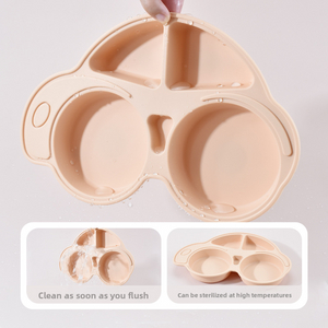 Plato dividido de silicona para comida de beb&eacute;, vajilla de comedor con capacidad de succi&oacute;n para aplicaciones de pr&aacute;ctica infantil