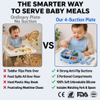 Assiette de No&euml;l en silicone pour b&eacute;b&eacute; - Ensemble d'alimentation par aspiration divis&eacute;e