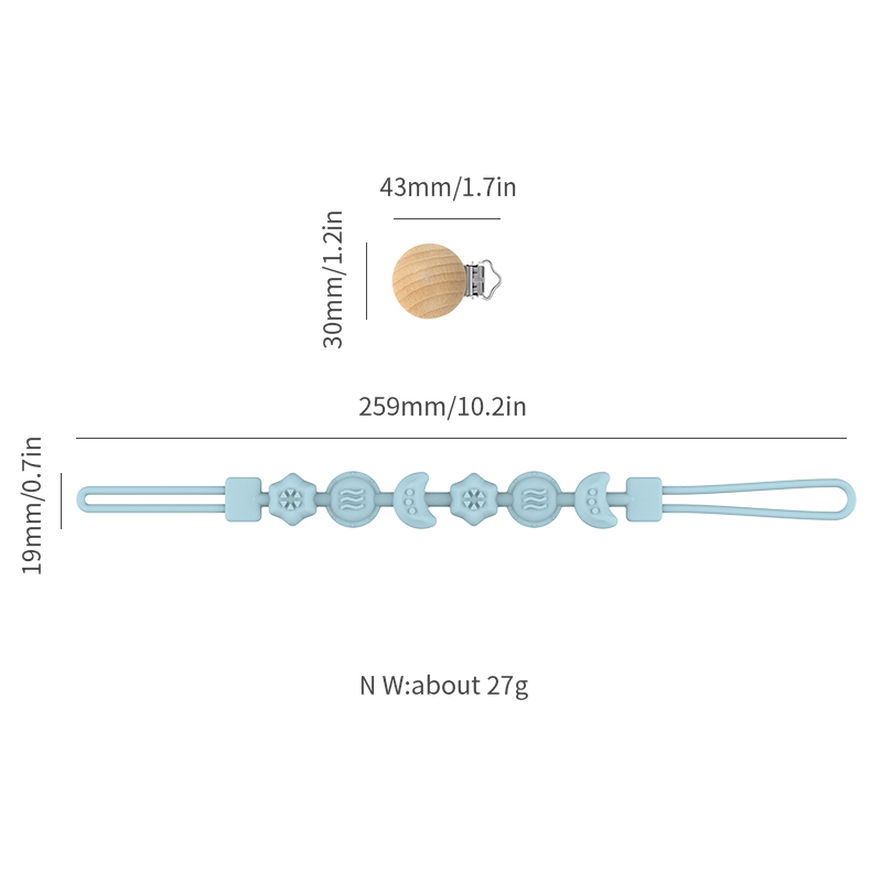 Attache-sucette en silicone pour b&eacute;b&eacute;s - Coffre-fort de dentition en une seule pi&egrave;ce