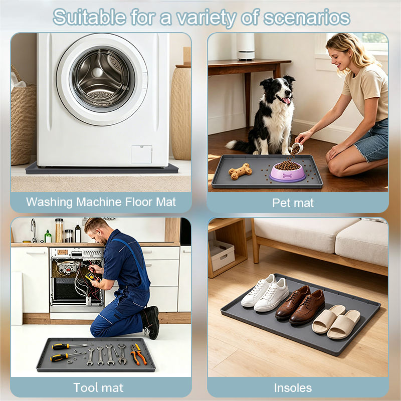 Protector de silicona para alfombrilla de cocina y ba&ntilde;o, revestimiento debajo del fregadero con orificio de drenaje para goteos, fugas, derrames, almohadillas y gabinetes