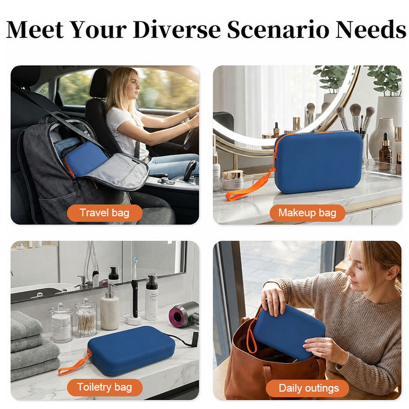Grand sac en Silicone personnalis&eacute;, sac de rangement de maquillage Portable, pochette &agrave; fermeture &eacute;clair, sac &agrave; cosm&eacute;tiques &eacute;tanche, trousse de toilette de voyage