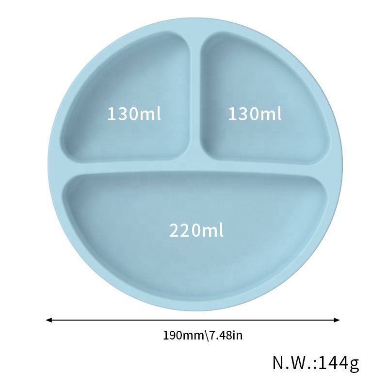 Suministros de alimentaci&oacute;n de beb&eacute; sin Bpa, vajilla de comedor para ni&ntilde;os, plato de succi&oacute;n a prueba de derrames, taz&oacute;n, babero, cuchara, juego de alimentaci&oacute;n de silicona para beb&eacute;