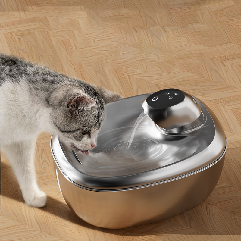 Fontaine automatique pour chat, distributeur d'eau intelligent pour animaux de compagnie, avec batterie, sans pompe &agrave; eau, s&eacute;paration de l'eau, bol pour chat et chien, nouveaut&eacute; 2025