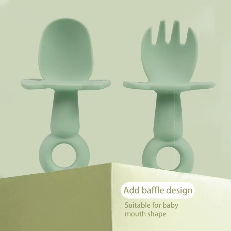 BPA liberan la bifurcaci&oacute;n de la cuchara de la comida del estilo-seguridad del dise&ntilde;o de los ni&ntilde;os de los utensilios de alimentaci&oacute;n del beb&eacute; y del ni&ntilde;o del silic&oacute;n