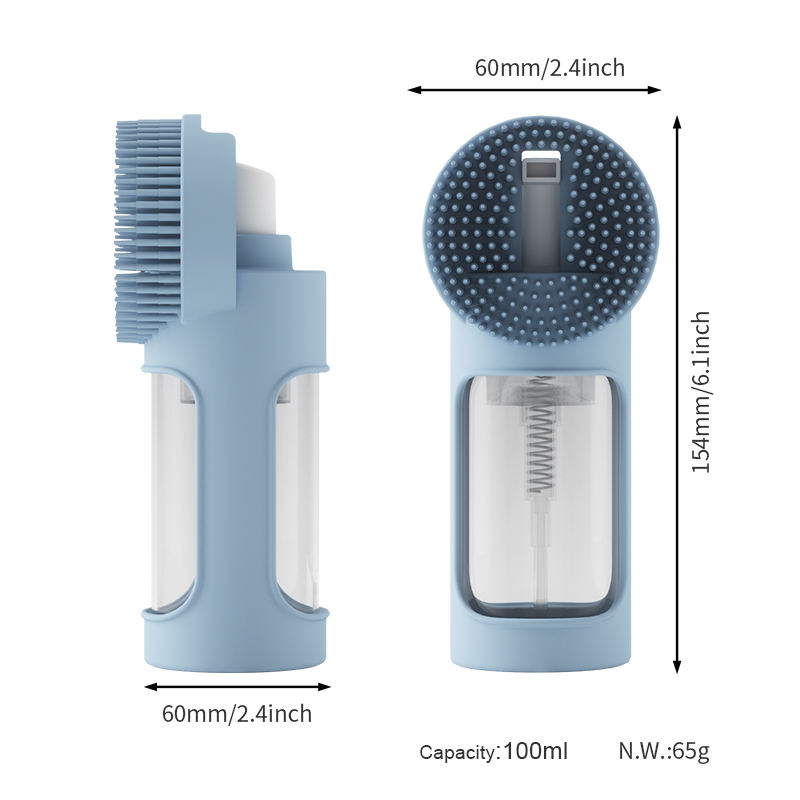Produits OEM pour animaux de compagnie, fournitures de toilettage, douche, shampoing, Spray, poils doux, lavage, Massage, brosse de bain pour chien et chat