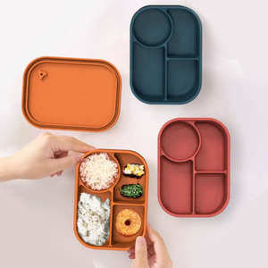 環境に優しいポータブル クリックトゥゴー シリコーン弁当 オフィスランチボックスセット コンパートメント付き 子供用 大人用
