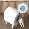 Wellfine – grand bac &agrave; liti&egrave;re &eacute;lectrique automatique et intelligent, avec t&eacute;l&eacute;commande Wifi, &agrave; faible bruit, &agrave; toit ouvert, autonettoyant, pour chat