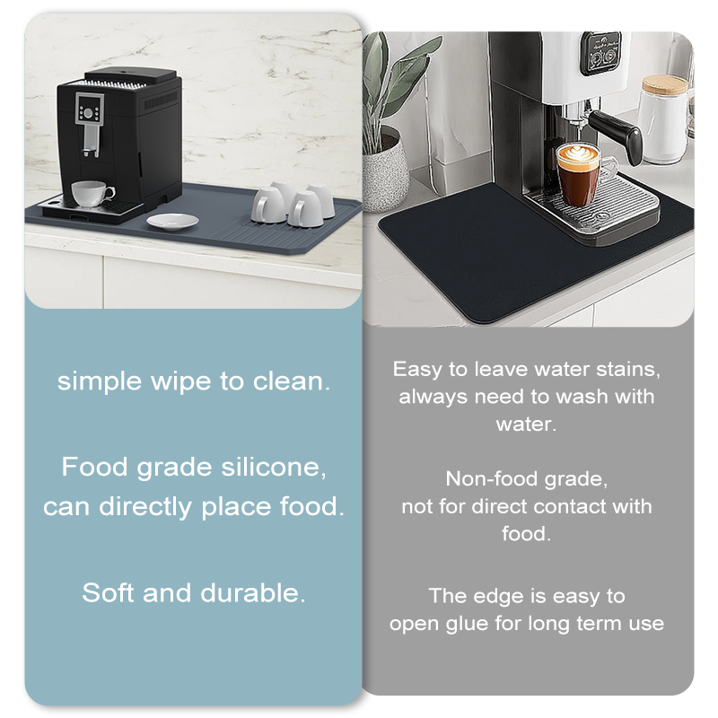 Tapete de Silicona para Barra de Caf&eacute; 24x16 - Borde Elevado para Cafetera